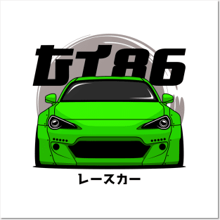 Green GT 86 Front Posters and Art